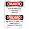 Signmission Safety Sign, OSHA Danger, 5" Height, Test In Process Stay Back 100 Feet Bilingual Spanish OS-DS-D-35-VS-1704 - alternate 1